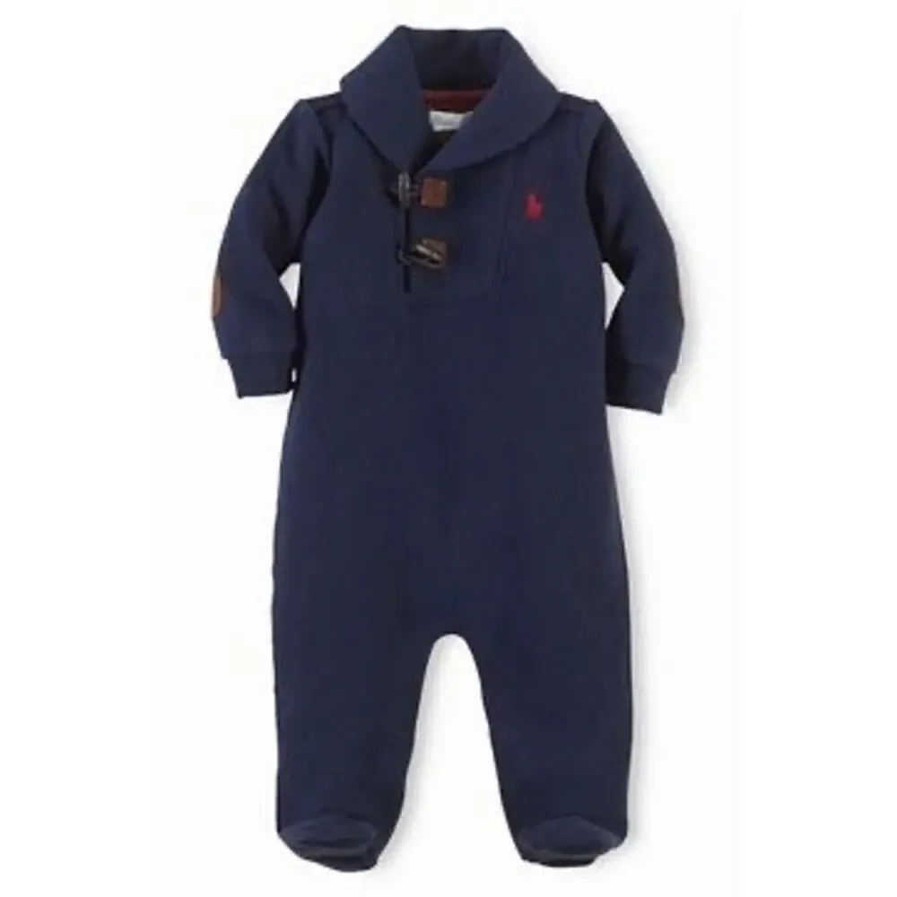 Polo Ralph Lauren Baby Boys Red Blue Striped Cotton Coverall